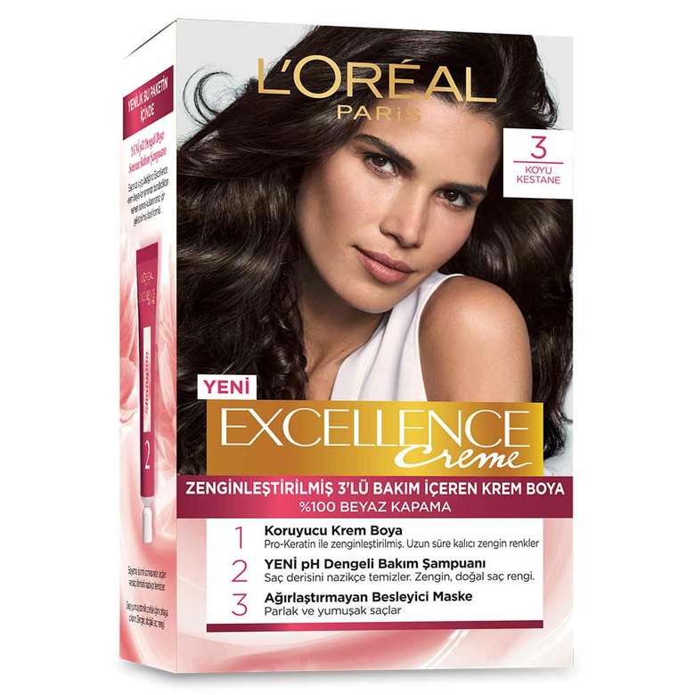 L'Oreal Paris Excellence Dark Chestnut 3 Hair Color