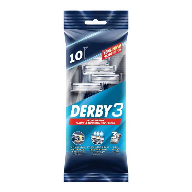 Derby Razor 3 Blade Samurai 10 Pcs