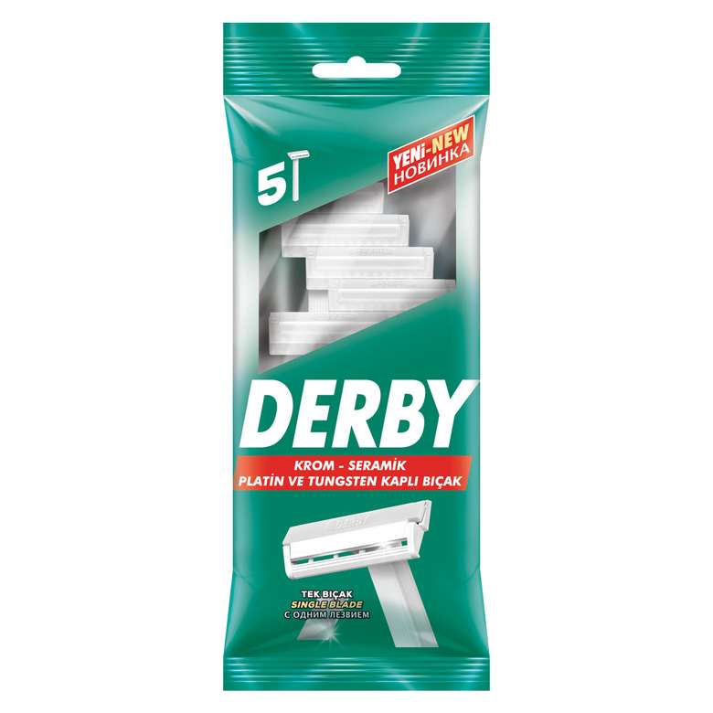 Derby Razor Single Blade 5 Pieces