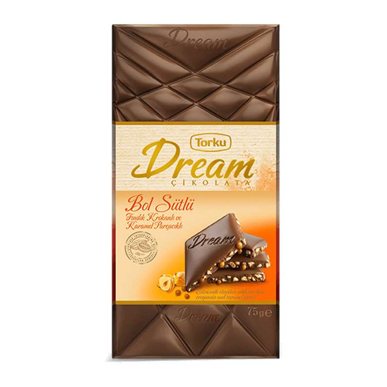 Torku Dream Hazelnut Crocan Chocolate with Caramel Pieces 75 G