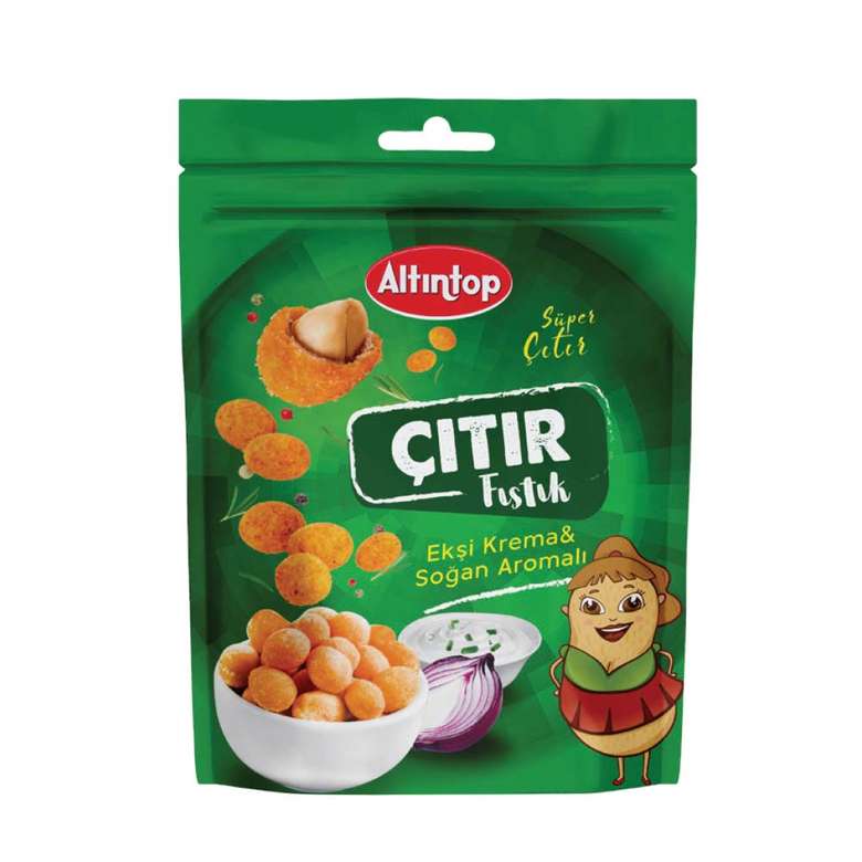 Altıntop Sour Cream & Onion Flavored Chips Pistachio 140 G