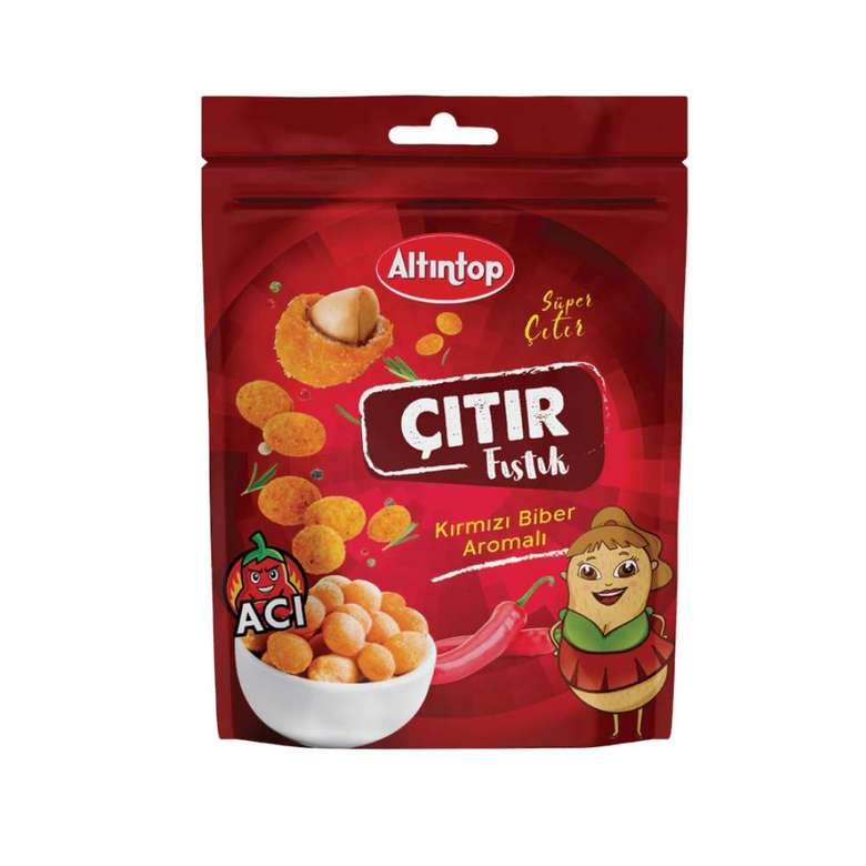 Altıntop Red Hot Pepper Flavored Chips Pistachio 140 G