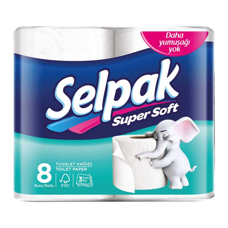 Selpak Toilet Paper 3 Ply 8 Pieces