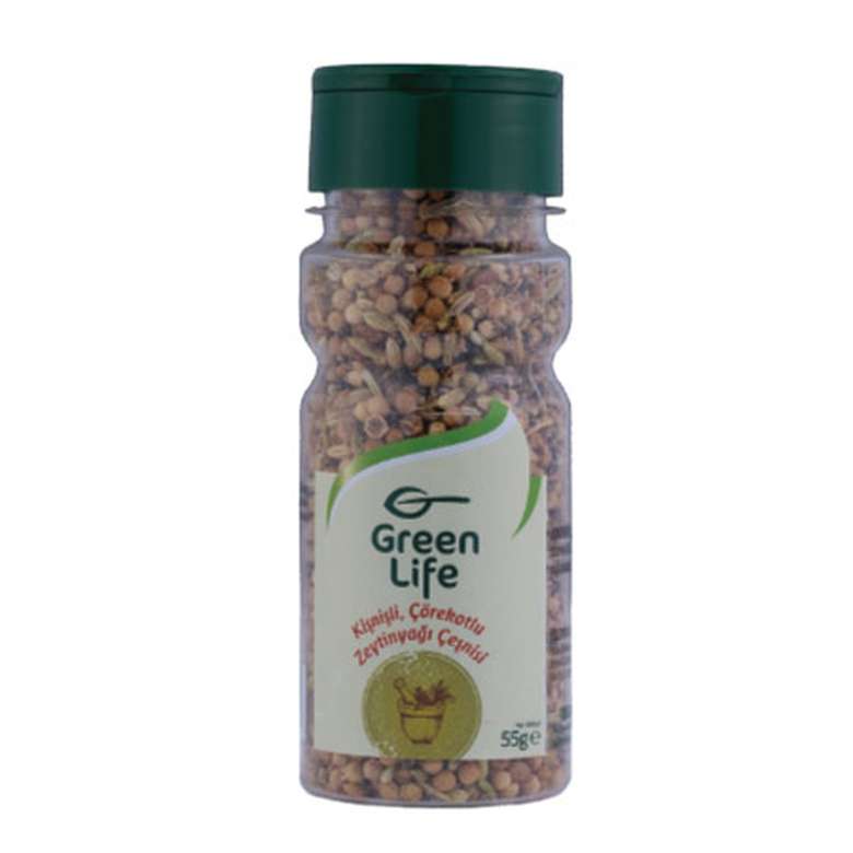 Green Life Olive Oil with Coriander, Black Seed 55 G