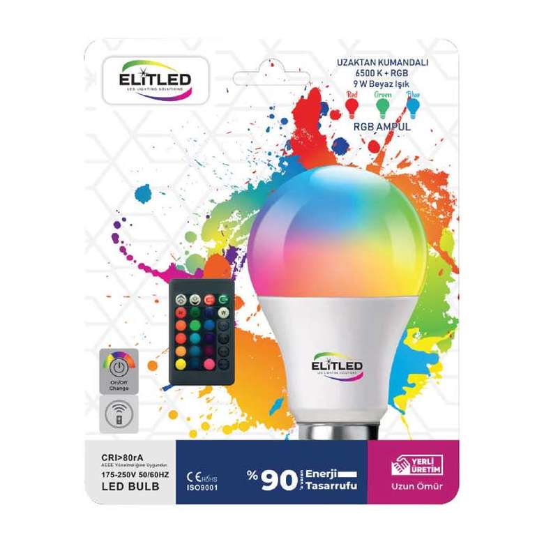 Elitled RGB Remote Controlled 9W Led Bulb