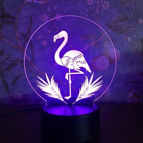 3D Flamingo Night Light