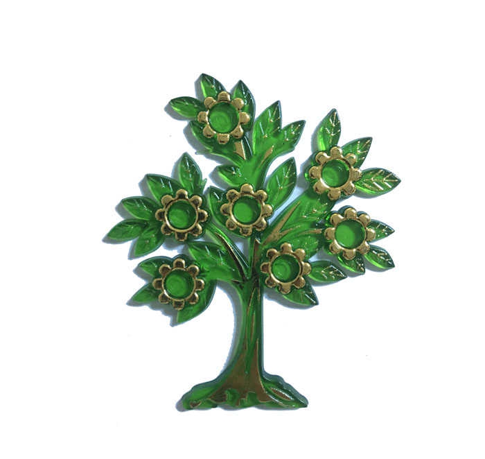 Tree Flowery Leaf Plastic Green P10-50