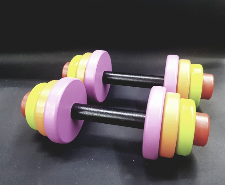 Wooden Barbell Toy 2 Pcs