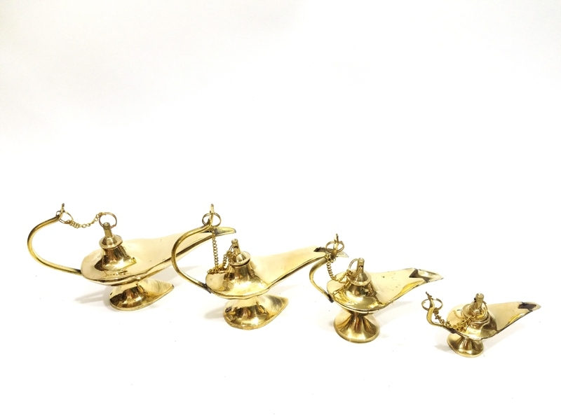 Aladdin's Magic Lamp Set of 4 Brass Trinkets