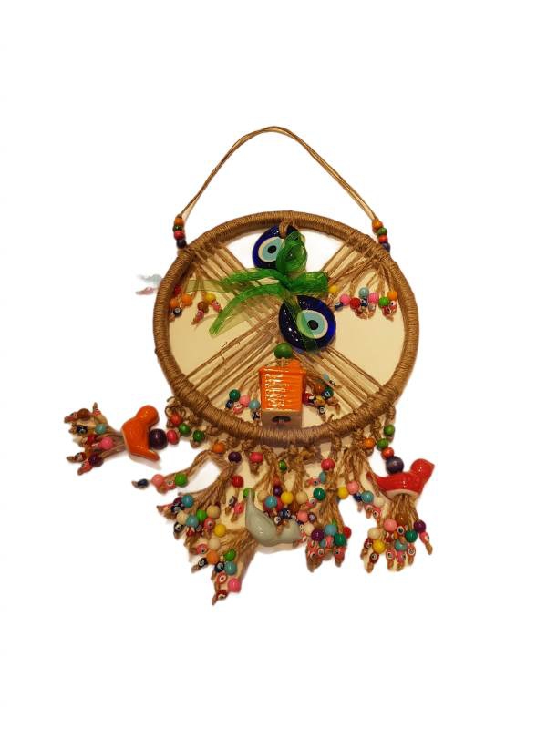 Hanging Evil Eye Beaded Bird Ornament