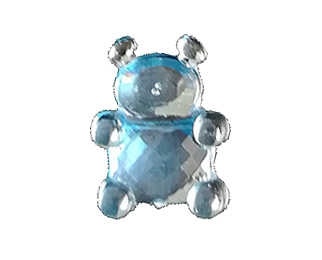 Teddy Bear Mirror Acrylic Blue Pk:500 Kl:100