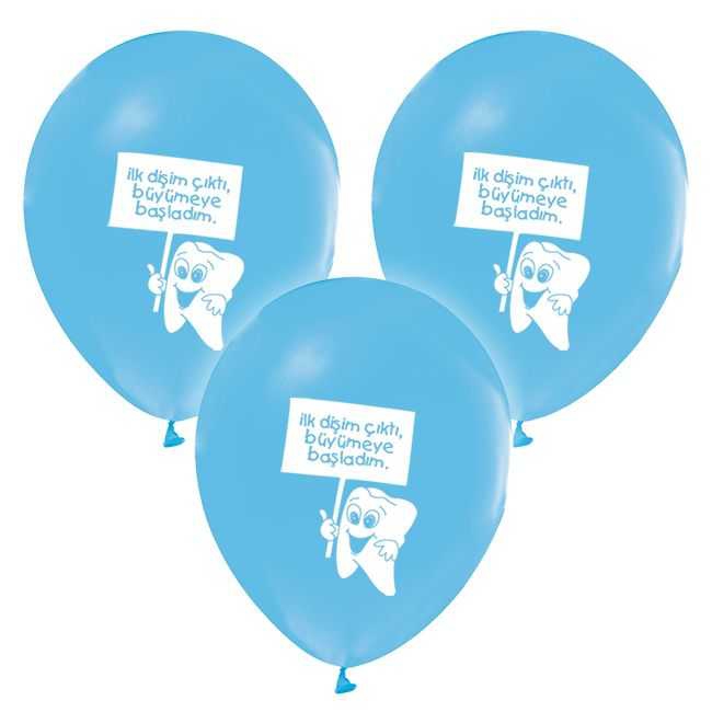 Balloon Printed 12 Inch 1+1 Wheat Blue Pk:100 Kl:50