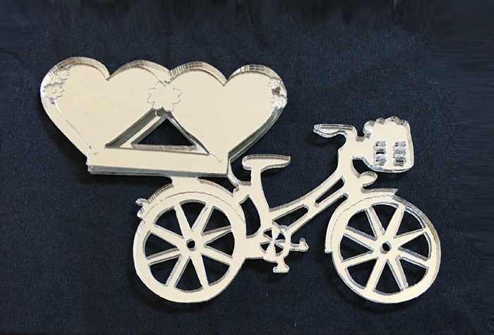 Bicycle Heart Plexi Two-Layer Silver 4Mm Pk:10