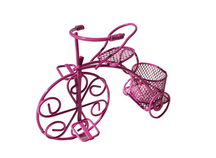 Bicycle With Wire Basket Fuchia P10-300