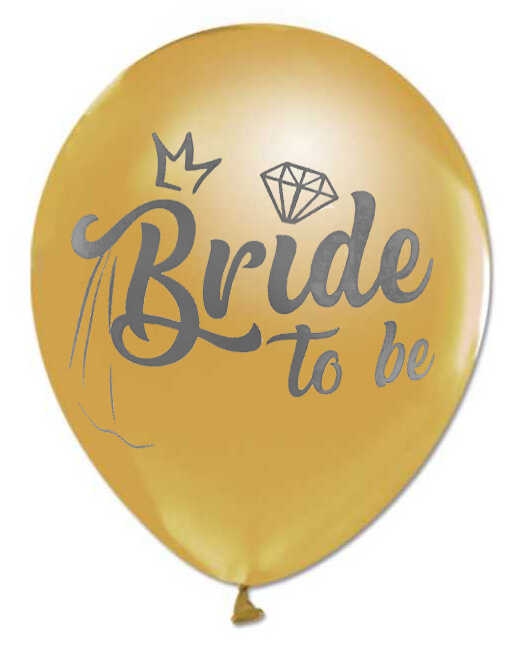 Bride To Be Printed Gold Metallic Balloon 100 Pcs