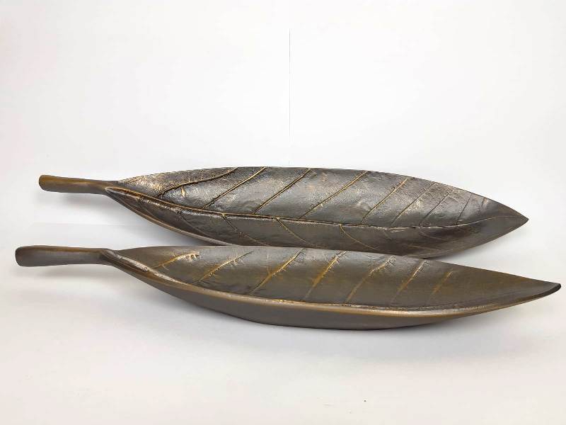 Large Size Decorative Leaf Plate Set Of 2