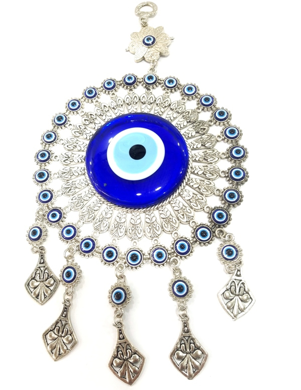 Glass Evil Eye Beads Metal Wall Door Ornament