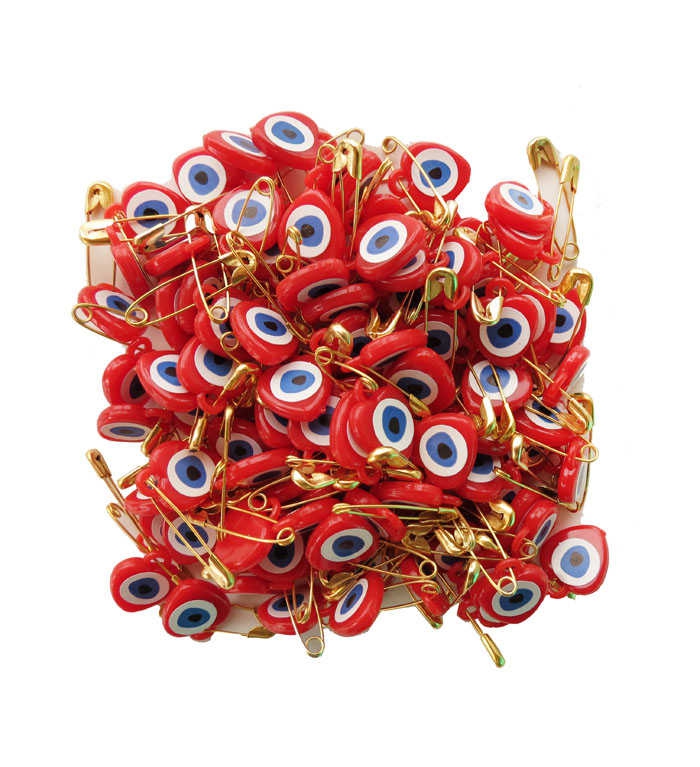 Safety Needle Eye Bead Red P100-100