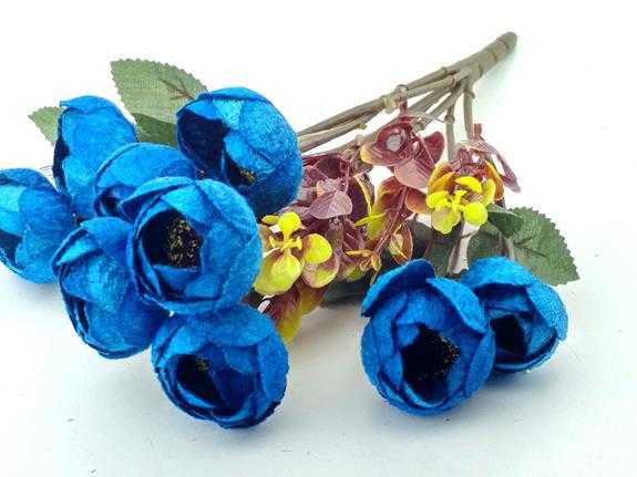 Flower Hand Bouquet Peonia Velvet Blue Pk:1 Kl:240