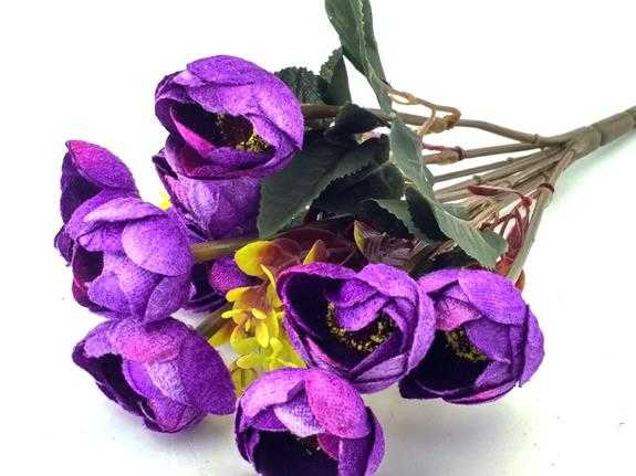 Flower Hand Bouquet Peonia Velvet Purple Pk:1 Kl:240