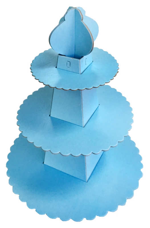 Cup Cake Stand Pyramid Model Plain Color Blue Pk:1 Kl:60