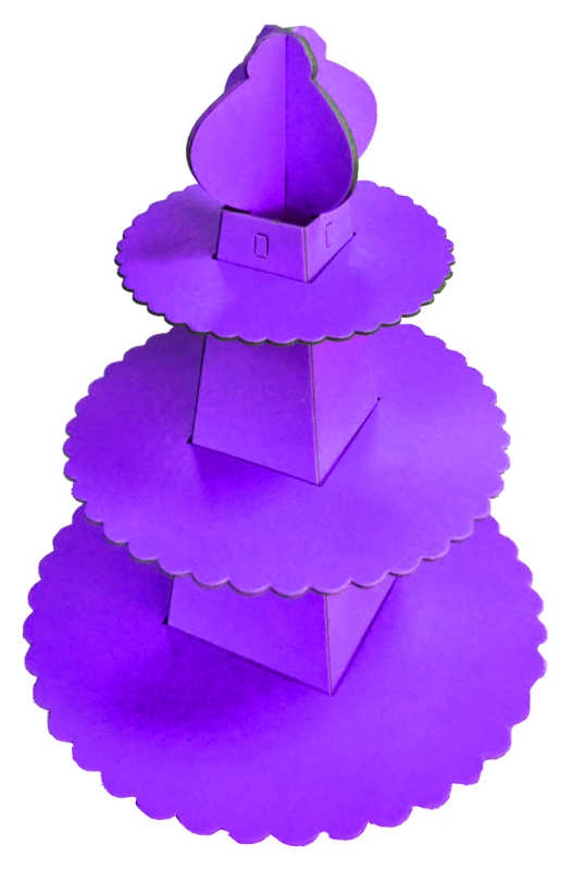 Cup Cake Stand Pyramid Model Plain Color Purple Pk:1 Kl:60