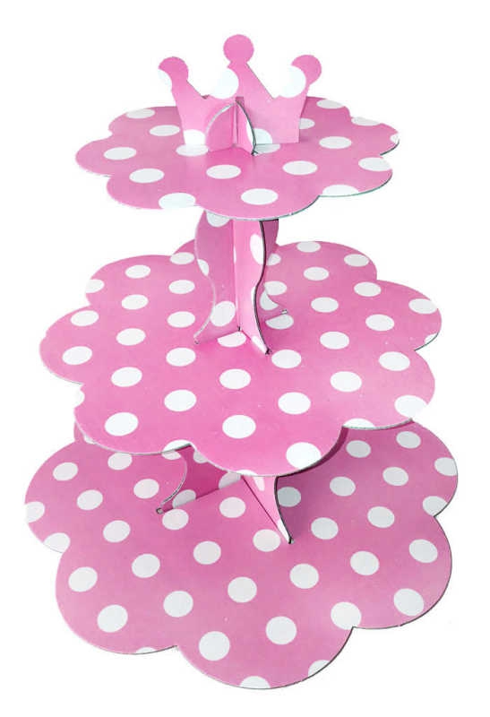 Cup Cake Stand Point Cardboard Pink Pk:1 Kl:60