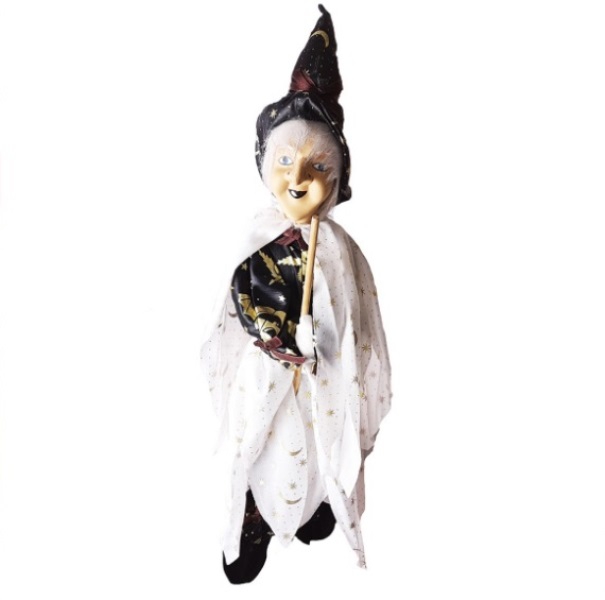 Witch Figure With Decorative Broom