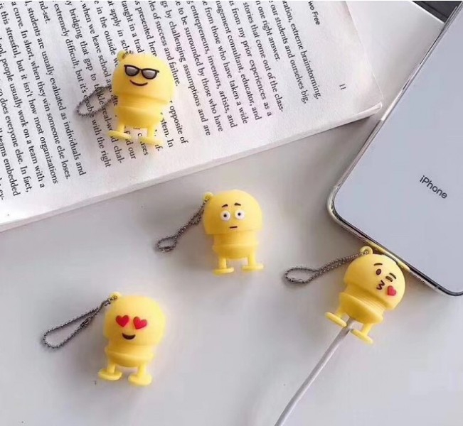 Charging Cable Protector With Emoji Design