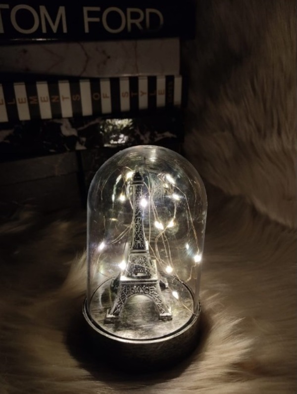 Eiffel Tower Design Illuminated Glass Dome