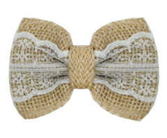 Bow With Bag With Lace 8.5X6Cm White P10-100