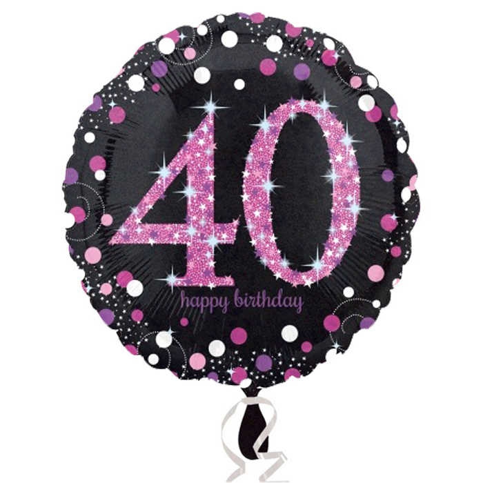 Foil Balloon 18" Pink Celebration 40 Year 43 Cm Anagram Brand Pk:1