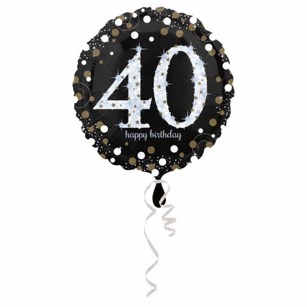 Foil Balloon 18Inc Sparkling 40 Year Happy Birthday Anagram Brand