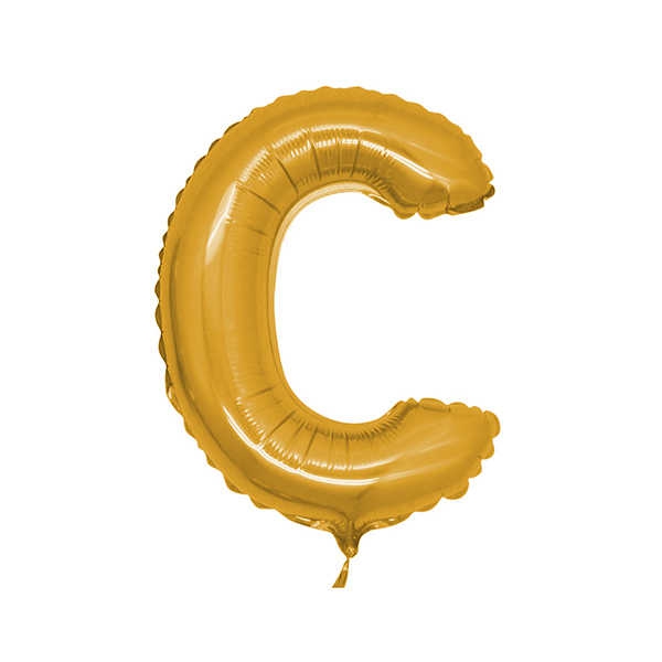 Foil Balloon Letter C Gold 16 Inc(40Cm) Pk:1 Kl:500