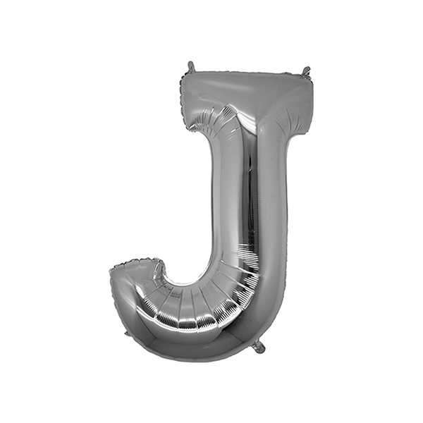 Foil Balloon Letter J Silver 16 Inc(40Cm) Pk:1 Kl:500