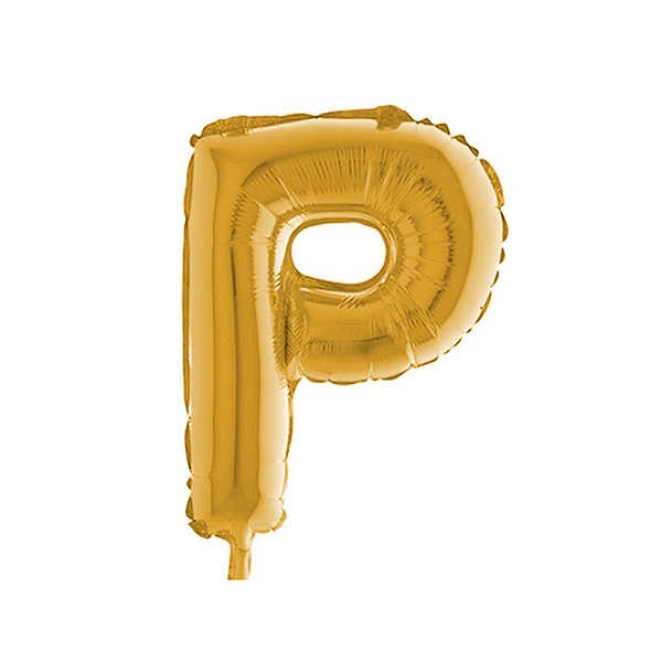 Foil Balloon Letter P Gold 16 Inc(40Cm) Pk:1 Kl:500