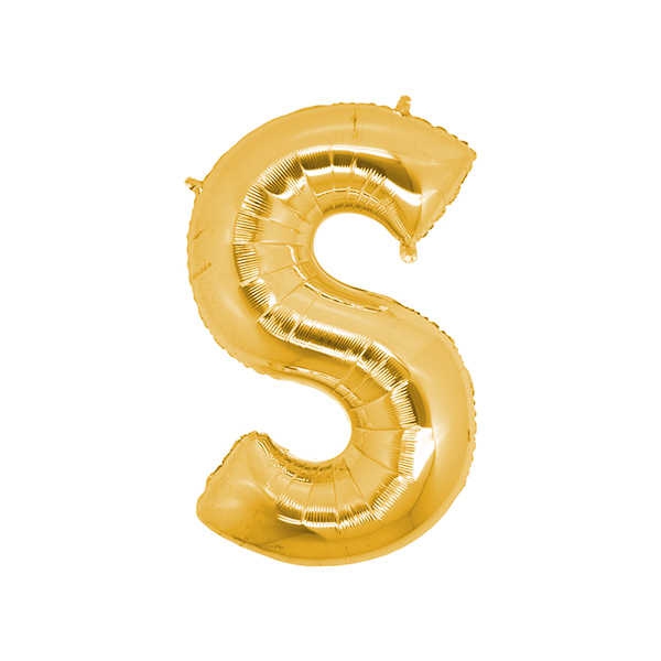 Foil Balloon Letter S Gold 16 Inc(40Cm) Pk:1 Kl:500