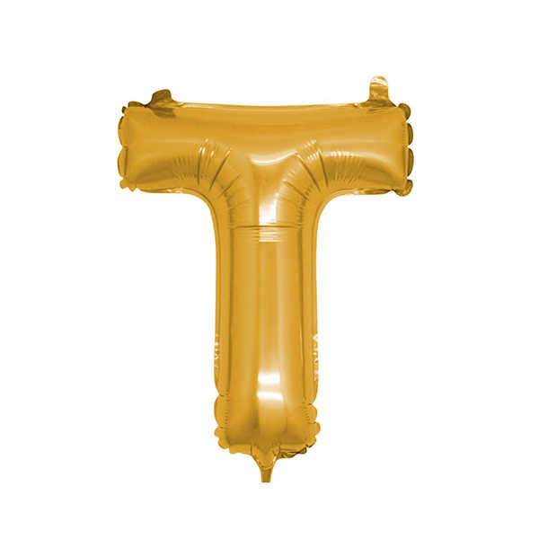 Foil Balloon Letter T Gold 16 Inc(40Cm) Pk:1 Kl:500