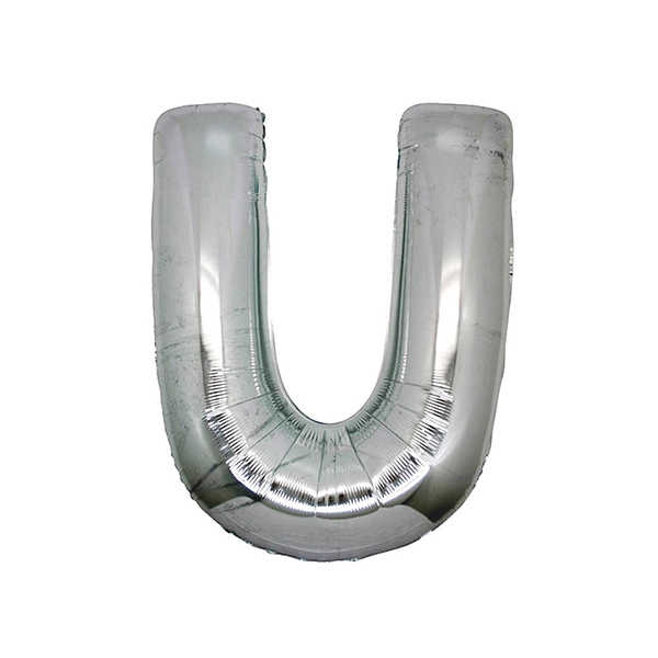 Foil Balloon Letter U 40 Inch Silver P1-200