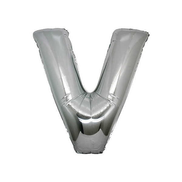 Foil Balloon Letter V 40 Inch Silver P1-200