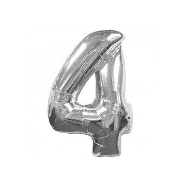 Foil Balloon Figure 4 Silver 40 Inch P1-200