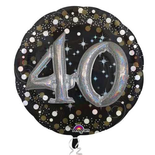 Foil Balloon Sparkling Birthday 40 Ages 81X81Cm Double Set Anagram Brand