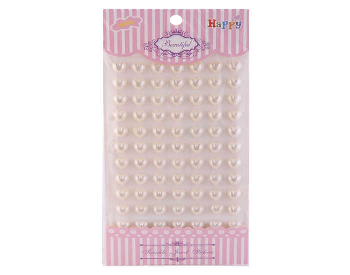 Pearl Heart Sticker Cream Pk:77 Kl:500