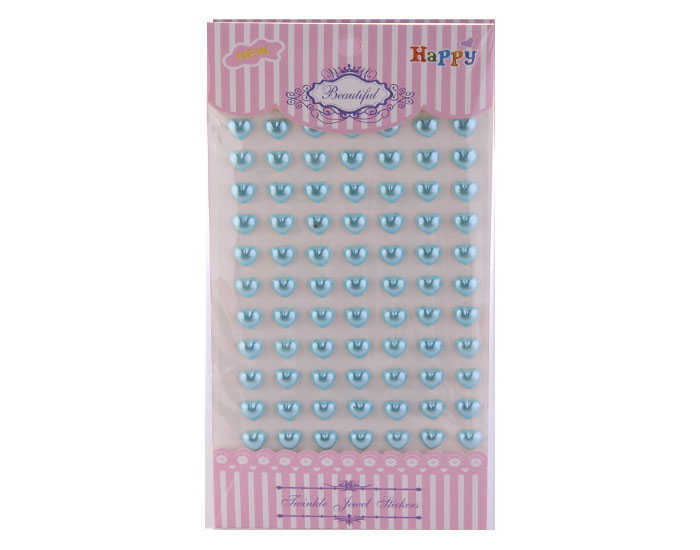 Pearl Heart Sticker Blue Pk:77 Kl:500