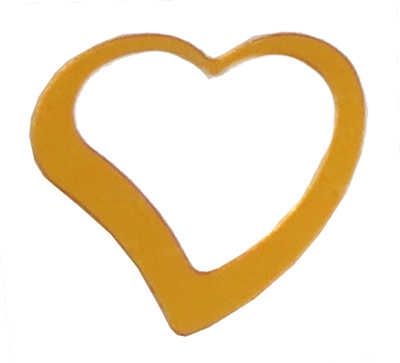 Heart Metallized Ornament Gold Pk:50 Gr Kl:100