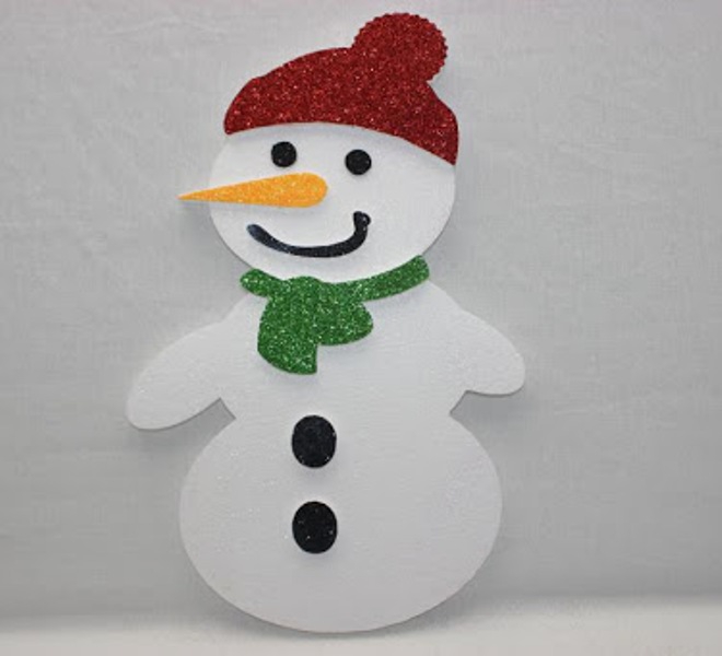 Snowman Glittery Styrofoam Ornament