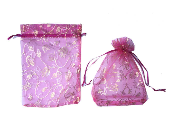 Pouch Tulip Patterned Fuchsia 17*23Cm P50-100