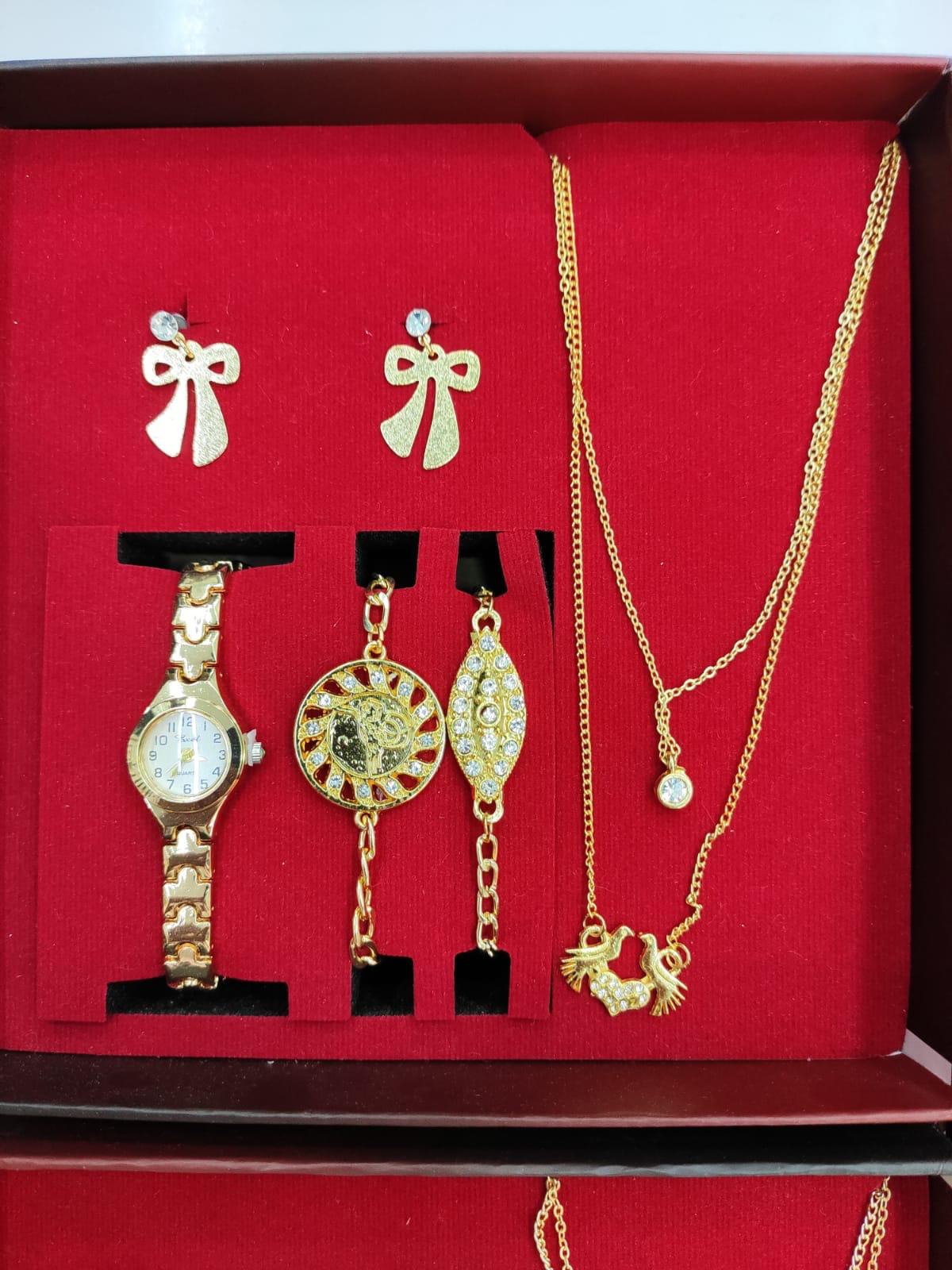 Necklace Watch Bracelet Earring Set Of 4