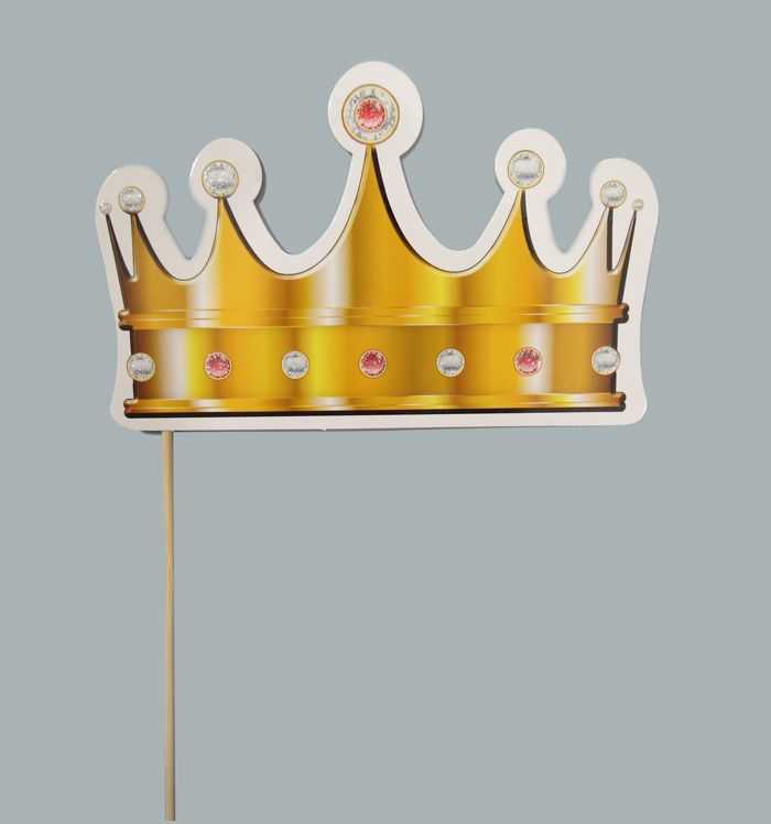 King Crown With Rod Silvery Gold P10