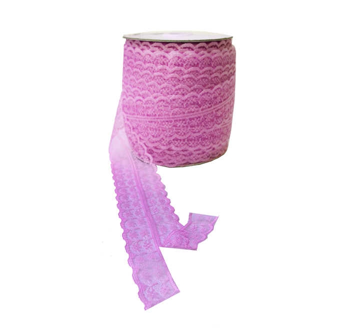 Ribbon Double Lace 2-Layer Pink 100Yrd.P1-50